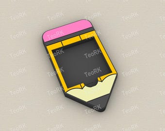 Post-It, Sticky Note Holder Pencil - 3MF pre-painted , STL file for 3D printer, 3D printing