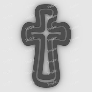 Paper clip, bookmark - Cross- 3MF pre-painted , STL file for 3D printer, 3D printing