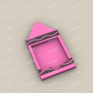Post-It, Sticky Note Holder crayon 2 - 3MF pre-painted , STL file for 3D printer, 3D printing