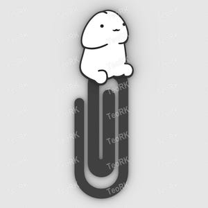 Paperclip Little friend - bookmark - 3MF pre-painted , STL file for 3D printer, 3D printing