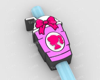 Girls - princess Straw Topper | Fits Standard & Stanley Straws | STL Files and 3MF pre-painted for 3D printer, 3D printing