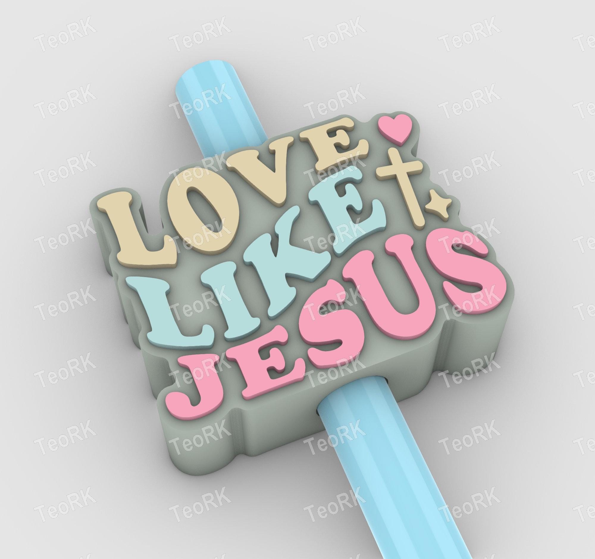 Love Like Jesus Straw Topper | Fits Standard & Stanley Straws