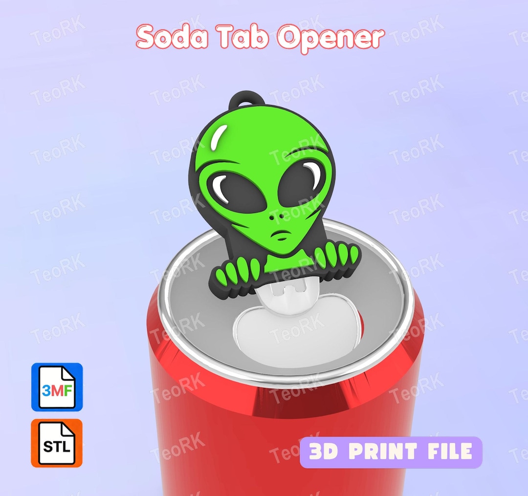 Aliens Soda Tab Opener Keychain, STL, 3MF Files, Soda Can Opener – 3d ...