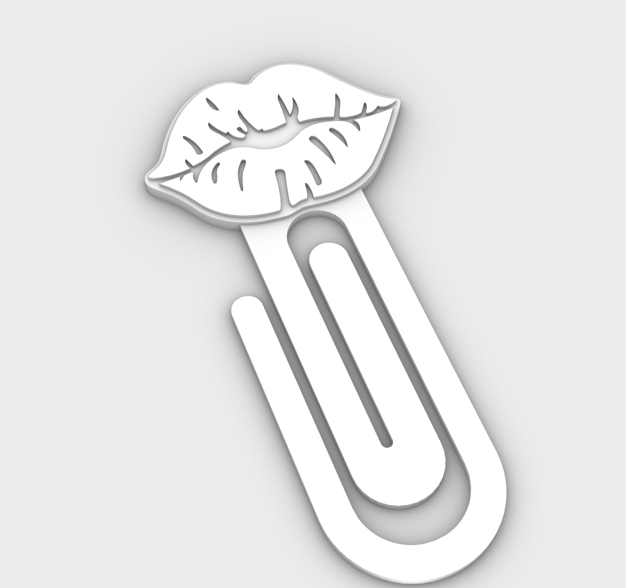 Paperclip Lips Lady Woman - Bookmark - 3MF Pre-painted , STL File