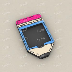 Post-It, Sticky Note Holder fun pencil design - 3MF pre-painted , STL file for 3D printer, 3D printing