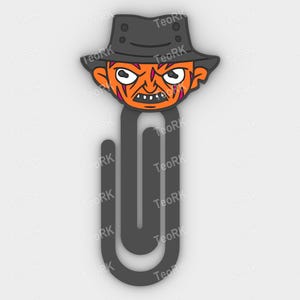 Paperclip horror halloween 020444 - bookmark - 3MF pre-painted , STL file for 3D printer, 3D printing