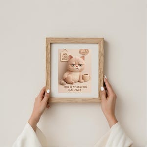 Décoration murale amusante avec un chat - Voici mon visage de chat au repos