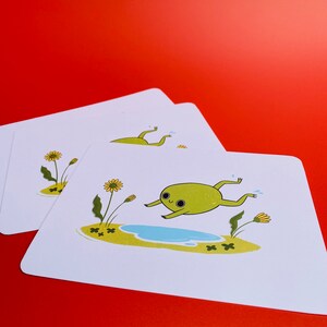 Cartes de correspondance d'inspiration rétro Frog Friends