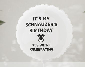 Palloncino di compleanno Schnauzer, decorazione per festa a tema cani, palloncino in mylar personalizzato