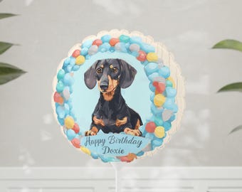 ダックスフンドの誕生日バルーン、ウィーナー犬のパーティーデコレーション、犬の誕生日バルーン、ダックスフンドのパーティー用品