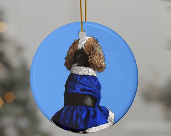 Décoration De Noël King Charles Spaniel – Suspendu En Feutrine Fait Main (Royaume-Uni)