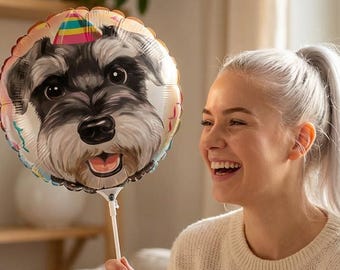 Schnauzer-Geburtstags-Luftballon, Hunde-Geburtstags-Party-Luftballon, Mini Schnauzer-Party-Dekor, Welpen-Geburtstags-Luftballon, Hundeliebhaber Party Zubehör