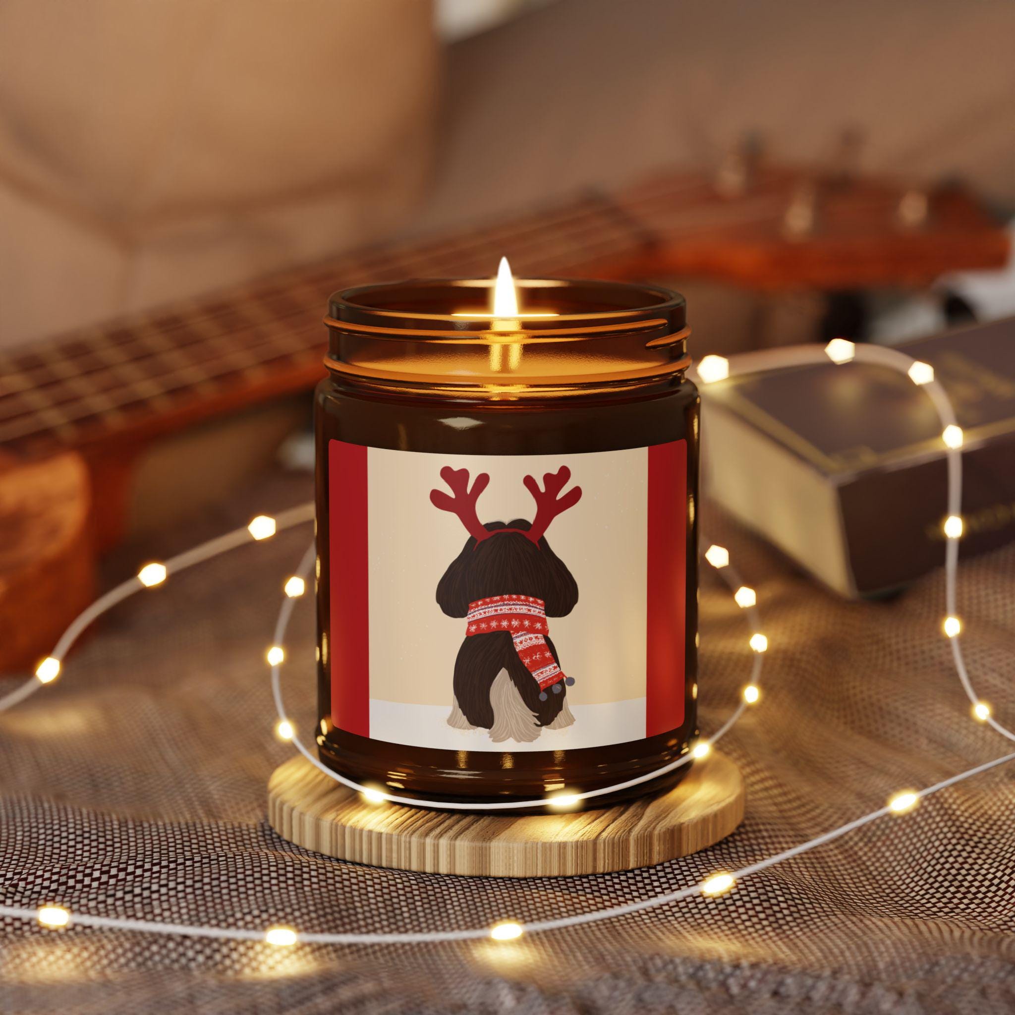 Shih Tzu Christmas Candle: Holiday Home Decor, Dog Lover Gift - Etsy