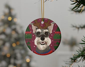 Miniatur Schnauzer Ornament, Weihnachtsbaum Dekor, Geschenk für Hundeliebhaber