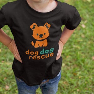 Dog Dog Rescue Kids Shirt, Cute Orange Puppy T-Shirt, Animal Shelter Tee for Children, Pet Rescue Gift, Dog Lover Shirt for Kids