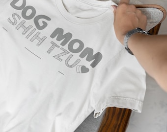 Shih Tzu Dog Mom T-Shirt, Minimalist Pet Lover Tee