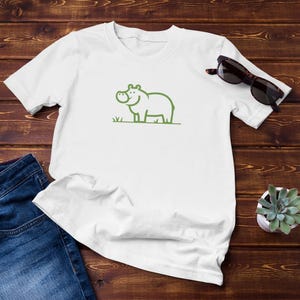 Nilpferd Lustiges süßes T-Shirt, Zoo Tier Liebhaber T-Shirt, Kurzarm Shirt, Nilpferd Geschenk, Wildlife Grafik Top