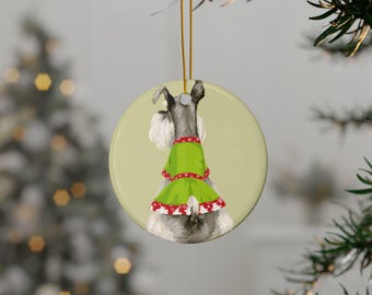 Zwergschnauzer Ornament, Geschenk für Hundeliebhaber, Weihnachtsbaum Dekor