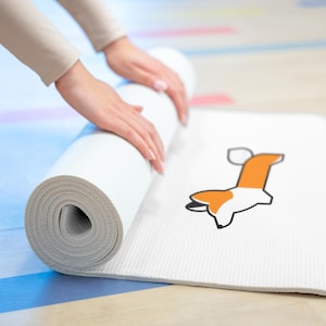 Corgi Yoga Mat, Christmas Gift & Special Occasion Present for Dog Lovers, Cute Corgi Workout Mat, Pet Lover Exercise Mat