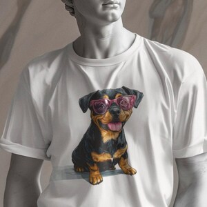 Rottweiler Cute Animal Tee, Dog Lover Gift, Pet Owner Shirt, Short Sleeve Unisex Top, Dog Mom Dad T-Shirt, Animal Fan Apparel