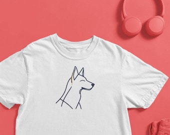 Camiseta minimalista de pastor alemán - Camiseta unisex con estampado de perro