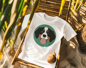 Bernese Mountain Dog Tee: Colorful Pet Portrait Shirt