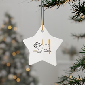 Bulldog Christmas Ornament: Double-Sided Ceramic Dog Lover Keepsake