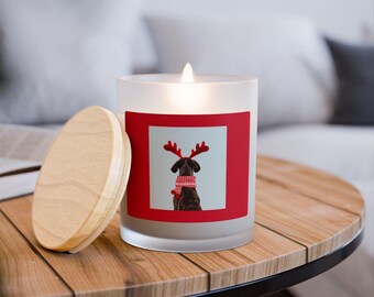 German Shorthaired Pointer Christmas Candle, GSP Dog Lover Gift, Cozy Holiday Decor