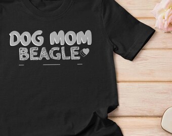 Beagle Dog Mom T-shirt, minimalistisch T-shirt voor huisdierenliefhebber
