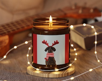 GSP Christmas Candle: German Shorthaired Pointer Holiday Soy Wax Jar
