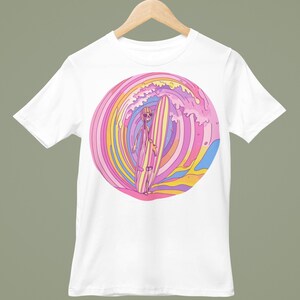 Surf Colorful Unisex Jersey Tee, Beach Vibes T-Shirt, Vibrant Graphic Shirt, Summer Surfer Top, Gift for Ocean Lovers