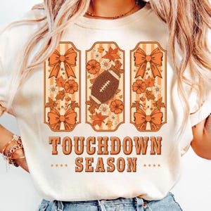 Football png Football Game Day Png Football Fall Autumn Png Floral Football Png Touchdown Season Png Football Coquette Bow Football Fall Png
