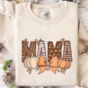 Fall Mama Coquette Pumpkin PNG: Sublimation Design (Digital Download)