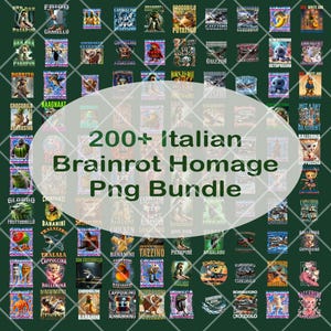 200+ Italienische Brainrot Hommage Png Bündel, Italienische Gehirnrot Shirt Design, Bombardino Crocodilo Png, Tralalero Tralala, Tung Tung Tung Sahur Png