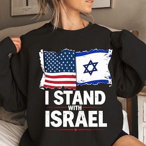 Ich stehe mit Israel PNG, Unterstützung Israel PNG, Israel und die USA Flaggen, Jüdischer Png, israelisches Design, USA und Israel Flaggen, Trendy, digitale Datei