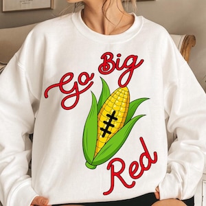 Gehen Sie groß Rot Png Nebraska Fußball Volleyball Basketball Png Geschenk für Spiel Tag Unisex Komfort Farben Nebraska Cornhuskers Png
