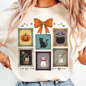 Retro Halloween Cat Ghost Png, Girly Halloween Png, Fall Png, Halloween Png, Spooky Season Png, Pumpkin Halloween, Spooky Mama png