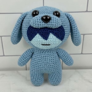Kris Dreemurr Blue Puppy Dog Suit Crochet Plush – Deltarune Fanart Amigurumi Doll, Handmade Yarn Gift, Made to Order.