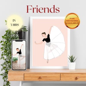 Aangepaste vriendportret – gepersonaliseerde tekening van hobby’s – gepersonaliseerde vriendenkunst – aangepaste illustratie van foto – verjaardagsportret vriend