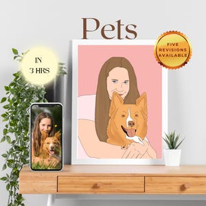 Disegno personalizzato di un animale domestico da una foto - Ritratto personalizzato di un cane o di un gatto da una foto - Ritratto minimalista Art Line - Disegnato a mano dalla tua foto