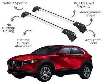 Bamboli Ltd Black Roof Rack Cross Bars For Mazda CX-50 2022-Up – Aluminum, Anti-Theft Lock, 220 Lb Capacity - View #3