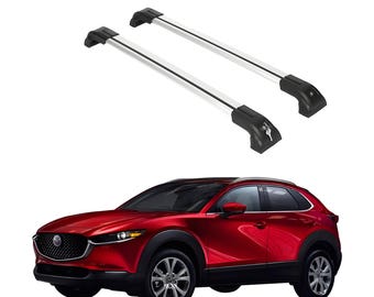 Roof Rack Cross Bars For Mazda CX-90 2023+ – Flush Rail Aluminum Brackets (Silver)