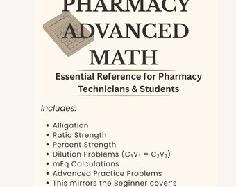 Referencia de matemáticas avanzadas para farmacia, ligadura, diluciones, flujo intravenoso (descarga en PDF)
