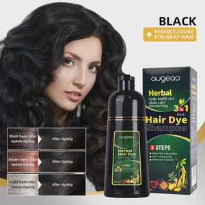 Hair Dye Shampoo Instant Meidu 3 in 1 , Herbal Ingredients,Coverage Unisex Hair Color Shampoo, No Hair Damage, No Skin Stain - Ammonia Free.