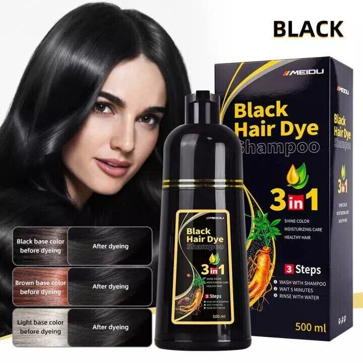 Instant Hair Dye Shampoo: Herbal Gray Coverage, Unisex,Long-Lasting- Nourishing Formula.