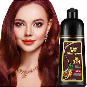 Hair Dye Shampoo Instant Meidu 3 in 1 (Wine Red), Herbal Ingredients,Coverage Unisex  Hair Dye,No Hair Damage, No Skin Stain - Ammonia Free.