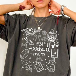 Custom Football Mom Shirt With Name & Number, Personalized Football Mom Gifts, Customized Football Mama Shirt, Gift For Football Mom, Tee