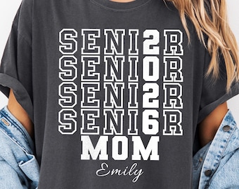 Custom Senior Mom Shirt 2026, Senior Mom Shirt, Custom Senior Mom Sweatshirt, Gift for Senior Dad, Graduation Family Matching T-Shirts