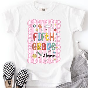 Personalized Fifth Grade Shirt, Custom Kids Name Back To School 5th Grade T-Shirt, First Day of 5th Grade Tee, Custom 5th Grade Shirt