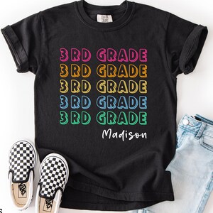 Personalized 3rd Grade Shirt, Custom Kids Name Back To School Third Grade T-Shirt, First Day of 3rd Grade Tee, Custom 3rd Grade Shirt